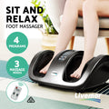 Livemor Shiatsu Foot Massager Electric Roller Kneading Grey