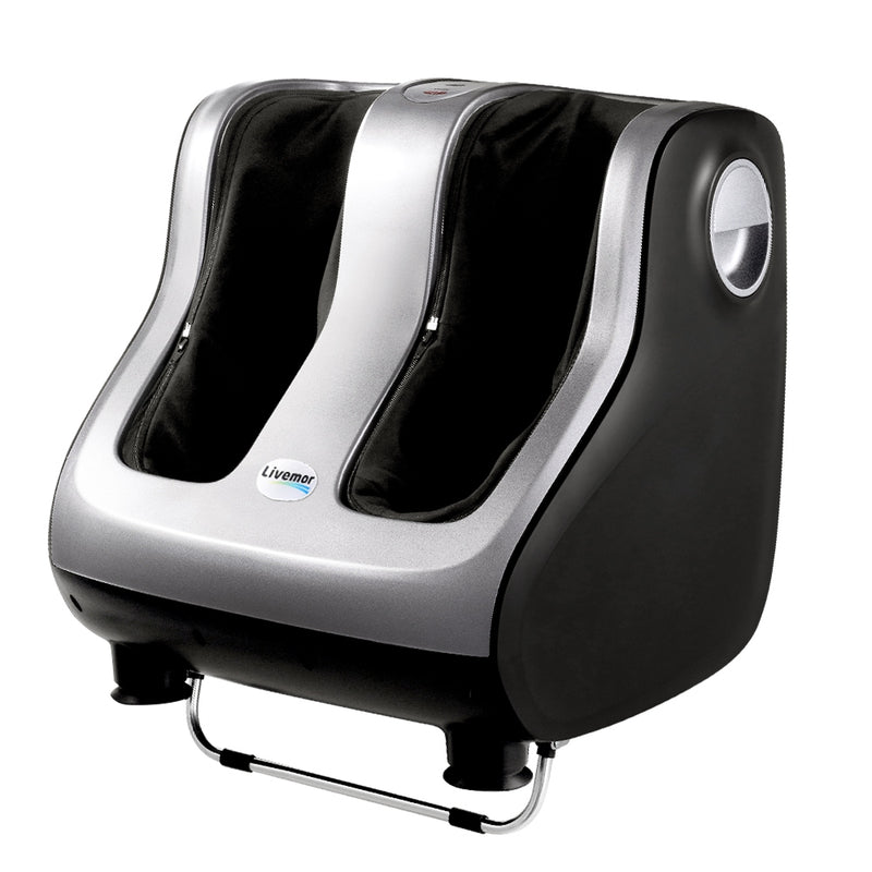 Livemor Foot Massager Shiatsu Electric Roller Calf Leg Silver