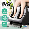 Livemor Foot Massager Shiatsu Electric Roller Calf Leg Silver