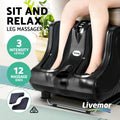 Livemor Shiatsu Foot Massager Electric Kneading Roller Calf Leg Black
