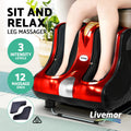 Livemor Shiatsu Foot Massager Electric Roller Kneading Calf Leg Red