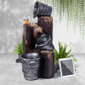 Gardeon Solar Water Feature 3-Tier Fountain 76CM LED Light