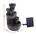 Gardeon Solar Fountain Water Feature 5-Tier Cascading Bowl Grey 51cm