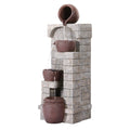 Gardeon 4-Tier Solar Fountain Brown Cascading Water Feature Outdoor