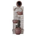 Gardeon 4-Tier Solar Fountain Brown Cascading Water Feature Outdoor
