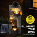 Gardeon 4-Tier Solar Fountain Brown Cascading Water Feature Outdoor