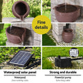 Gardeon 4-Tier Solar Fountain Brown Cascading Water Feature Outdoor