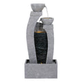 Gardeon Solar Fountain 3-Tier Cascading Water Feature Grey Outdoor