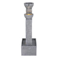 Gardeon Solar Fountain 3-Tier Cascading Water Feature Grey Outdoor