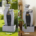 Gardeon Solar Fountain 3-Tier Cascading Water Feature Grey Outdoor