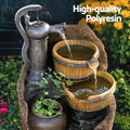 Gardeon Solar Fountain 80CM Cascading Water Feature Outdoor Hand Pump