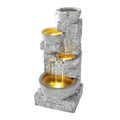 Gardeon Solar Fountain Water Feature LED Lights Grey Outdoor