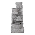 Gardeon Solar Fountain Water Feature LED Lights Grey Outdoor