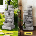 Gardeon Solar Fountain Water Feature LED Lights Grey Outdoor