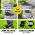 Gardeon Solar Fountain Water Feature LED Lights Grey Outdoor