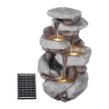 Gardeon Solar Fountain 4-Tier Water Feature Outdoor Indoor Brown