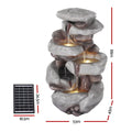 Gardeon Solar Fountain 4-Tier Water Feature Outdoor Indoor Brown