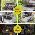 Gardeon Solar Fountain 4-Tier Water Feature Outdoor Indoor Brown