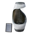 Gardeon Solar Fountain Bird Bath 48CM Grey Water Feature Cascade
