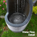 Gardeon Solar Fountain Bird Bath 48CM Grey Water Feature Cascade