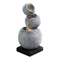 Gardeon Solar Fountain 80cm Grey Bird Bath LED Water Feature Garden