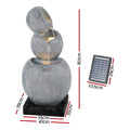 Gardeon Solar Fountain 80cm Grey Bird Bath LED Water Feature Garden