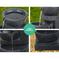 Gardeon Solar Water Feature 3-Tier Cascading Fountain 60CM Blue LED