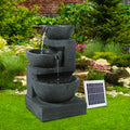 Gardeon Solar Water Feature 3-Tier Cascading Fountain 60CM Blue LED