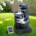 Gardeon Solar Water Feature 3-Tier Cascading Fountain 60CM Blue LED