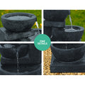 Gardeon Solar Water Fountain 4-Tier 72cm LED Lights Blue Cascade