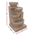 Gardeon Solar Water Feature 4-Tier Cascading Fountain 72CM LED