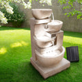 Gardeon Solar Water Feature 4-Tier Cascading Fountain 72CM LED