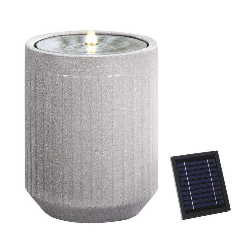 Gardeon Solar Fountain Outdoor LED Lights Beige Water Feature