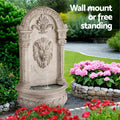 Gardeon Solar Fountain 77CM Wall Mount Garden Water Feature Beige