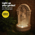 Gardeon Solar Fountain 77CM Wall Mount Garden Water Feature Beige
