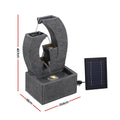 Gardeon Solar Fountain 5 Levels Cascading Water Feature Resin 50cm Black