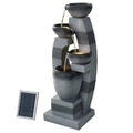 Gardeon Solar Fountain 4-Tier Bowl Grey Outdoor Water Feature