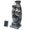 Gardeon Solar Fountain 4-Tier Bowl Grey Outdoor Water Feature