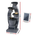 Gardeon Solar Fountain 4-Tier Bowl Grey Outdoor Water Feature