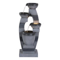Gardeon Solar Fountain 4-Tier Bowl Grey Outdoor Water Feature