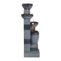 Gardeon Solar Fountain 4-Tier Bowl Grey Outdoor Water Feature