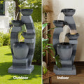 Gardeon Solar Fountain 4-Tier Bowl Grey Outdoor Water Feature