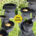 Gardeon Solar Fountain 4-Tier Bowl Grey Outdoor Water Feature
