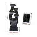 Gardeon Solar Fountain 5-Tier Cascading Water Feature Grey Outdoor