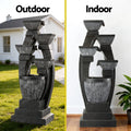 Gardeon Solar Fountain 5-Tier Cascading Water Feature Grey Outdoor