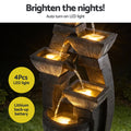 Gardeon Solar Fountain 5-Tier Cascading Water Feature Grey Outdoor