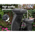 Gardeon Solar Water Feature 3-Tier Mushroom Fountain 70CM LED