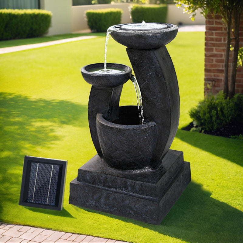 Gardeon Solar Water Feature 3-Tier Mushroom Fountain 70CM LED