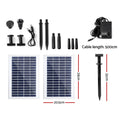 Gardeon Solar Pond Pump Submersible Fountain Kit 2 Panels 7.2FT