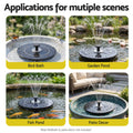 Gardeon Solar Fountain Pump Bird Bath LED Lights 165 L/h Flow 17cm Black